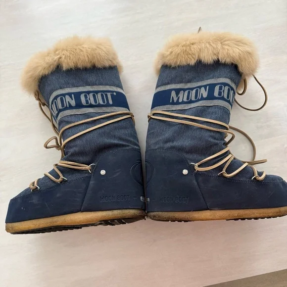 MOON BOOTS • Women's denim Blue Winter Boots size 9/39 - Picture 5 of 8